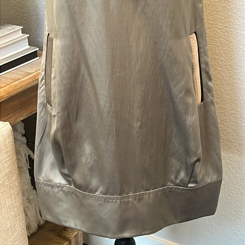 HANII Y. Hooded 100%  Silk Front Pockets Sleeveless Mini Dress Size 38 - Picture 3 of 8